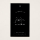 Zwart Retail Label Minimalistische Kleding Prijs L Visitekaartje (Voorkant)