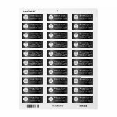 Zwart Retouradres Labels met Logo Sjabloon (Full Sheet)