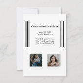 Zwart Retro Big Numbers Afstuderen Foto Kaart (Achterkant)