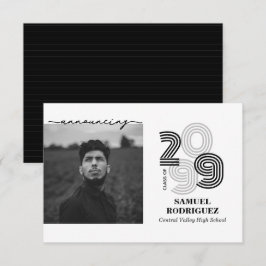 Zwart Retro Big Numbers Klasse van de Foto Kaart