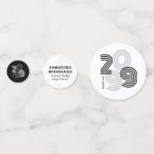 Zwart Retro Big Numbers Klasse van Senior Foto Confetti (Achterkanten)