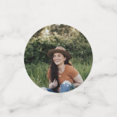 Zwart Retro Big Numbers Klasse van Senior Foto Confetti (Kleine voorkant)