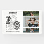 Zwart Retro Big Numbers Klasse van Senior Foto Spandoek (Horizontaal)