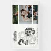 Zwart Retro Big Numbers Klasse van Senior Foto Spandoek (Verticaal)