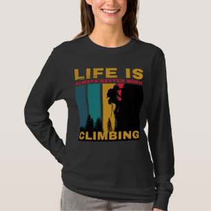 Zwart Retro Klimmen Lange Mouw T-shirt