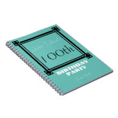 Zwart retro lijst 100th Birthday Party Guest Book Notitieboek (Rechterzijde)