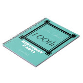 Zwart retro lijst 100th Birthday Party Guest Book Notitieboek (Linkerzijde)