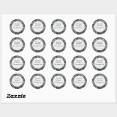 Zwart Retro Swirls aangepaste boekenplaten Ronde Sticker (Vel)