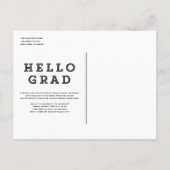 Zwart Retro Typografie Foto Afstuderen Aankondigingskaart (Achterkant)