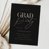 Zwart Retro Typografie Foto Graduation Party Kaart
