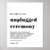 Zwart Retro Typografie Unplugged Ceremony Poster (Voorkant)