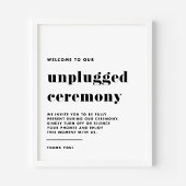 Zwart Retro Typografie Unplugged Ceremony Poster