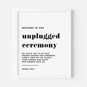 Zwart Retro Typografie Unplugged Ceremony Poster