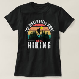 Zwart Retro Wandelen Mountain Camp Adventure T-shirt