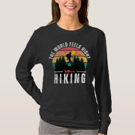 Zwart  Retro Wandelinspiratie Camping T-shirt