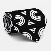Zwart retroflectuur Patroon Kunstontwerp Stropdas (Opgerold)