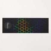 Zwart RGB-honingraatgeometriepatroon Monogram Yogamat (Voorkant (horizontaal))