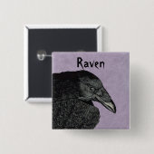 Zwart rijhoofd schouders Illustratie op Paars Vierkante Button 5,1 Cm (Voorkant /achterkant)