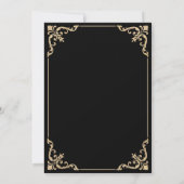 Zwart Rococo Nikah Ceremony Bruiloft Kaart (Achterkant)