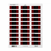 Zwart-rode adreslabels etiket (Full Sheet)