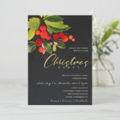 ZWART RODE BES BEDRIJFSKERSTPARTY KAART (Staand voorkant)