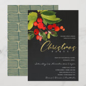 ZWART RODE BES BEDRIJFSKERSTPARTY KAART (Voorkant / Achterkant)