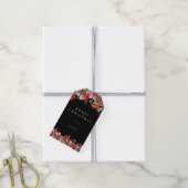 Zwart Rode Bes+Eucalyptus Kerst/Feestdag Cadeaulabel (Met Touw)