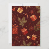 Zwart Rode Bloemige Whimsicalische Waterverf Kerst (Achterkant)