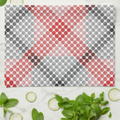 Zwart-rode bollen of gaten, dwarsgealigneerde vier theedoek (Gevouwen)