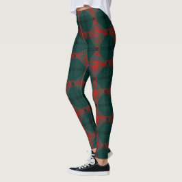 Zwart-rode bollen of gaten over groene achtergrond leggings