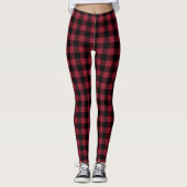 Zwart-rode buffels leggings (Voorkant)