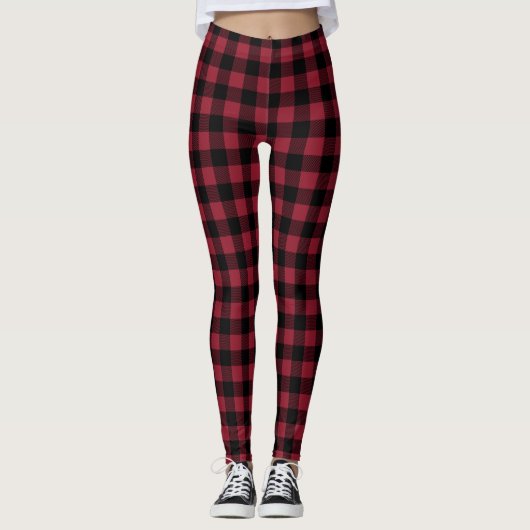 Zwart-rode buffels leggings (Voorkant)