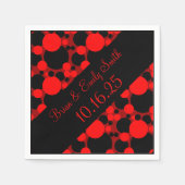 Zwart rode cirkels aanpasbare papieren servetten (Voorkant)