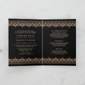 Zwart Rode Crème Ikat All in One Sikh Huwelijk (Binnen)
