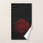 Zwart-rode Damask Bad Handdoek (Handdoek)