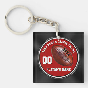 Zwart Rode en Witte Voetbal Cadeaus Sleutelhangers