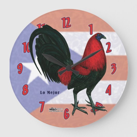 Zwart Rode Gallo Klok (Voorkant)