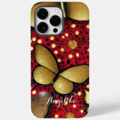 Zwart-rode gouden fluitjes op maat Case-Mate iPhone case (Achterkant)