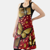 Zwart-rode gouden fluitjes op maat schort (Insitu)