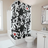 Zwart-rode inkt / platter + uw ruggengraat. en ide douchegordijn (In situ)