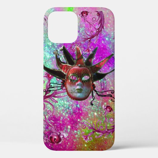 ZWART RODE JESTER MASKER Carnavalsfeest Paars Blau Case-Mate iPhone Case (Achterkant)
