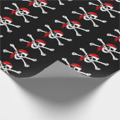 Zwart rode krot cadeaupapier (Hoek)