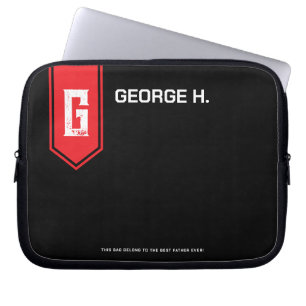 Zwart rode laptophoes voor mannen laptop sleeve