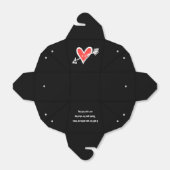 Zwart-rode liefdeshart trouwgunstendoos op maat bedankdoosjes (Uitgevouwen)