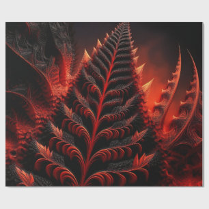 Zwart & Rode Mandelbrot Fractale Snelweg naar de H Cadeaupapier