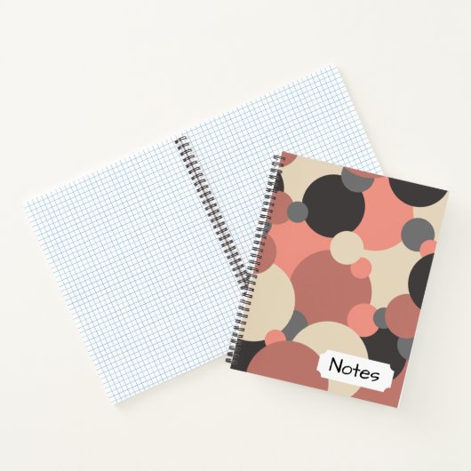 Zwart-rode moleculen Spiraal Notebook Notitieboek (Binnen)