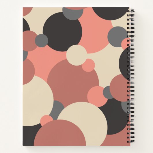 Zwart-rode moleculen Spiraal Notebook Notitieboek (Achterkant)