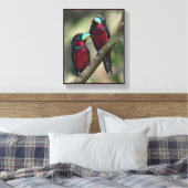 Zwart-rode omroep canvas afdruk (Insitu (Slaapkamer))