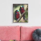 Zwart-rode omroep canvas afdruk (Insitu (Woonkamer))