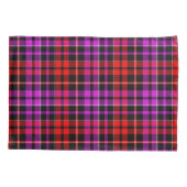 Zwart Rode Paarse Geruite Tartan Design Kussensloop (Achterkant)